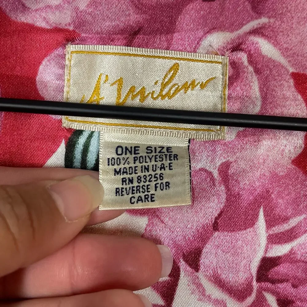 Vintage A'Milan Nightgown Women's One Size Pink Floral Button Front Sleepwear